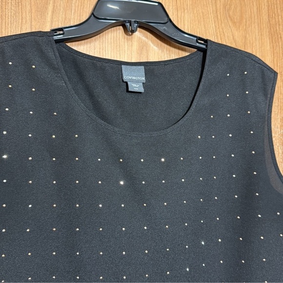 Covington Black Polka Dot Sleeveless Top size medium - Picture 4 of 4